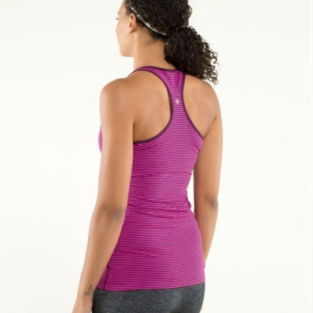 𝅺Lululemon Cool Racerback Tank Top Size 6 Raspberry Glow Plum - Picture 2 of 10